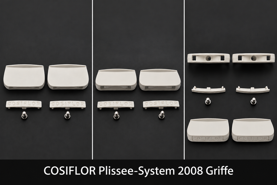 Original COSIFLOR Bediengriffe VS2 – System 2008 – Weiß – 2 Stück mit Abdeckung