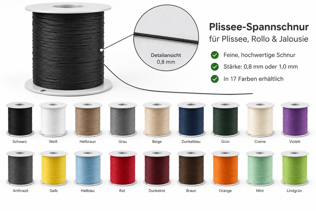 Plissee-Spannschnur mit Seele / Einlage