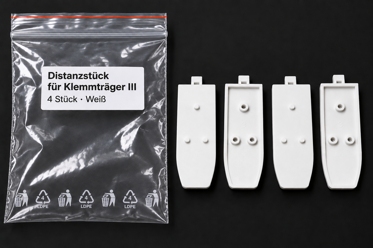 Distanzstück für Klemmträger III – Weiß – 4 Stück