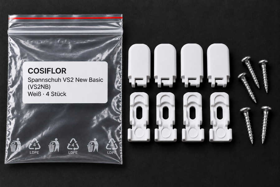 COSIFLOR Spannschuhe VS2 New Basic (VS2NB) – Weiß – 4 Stück