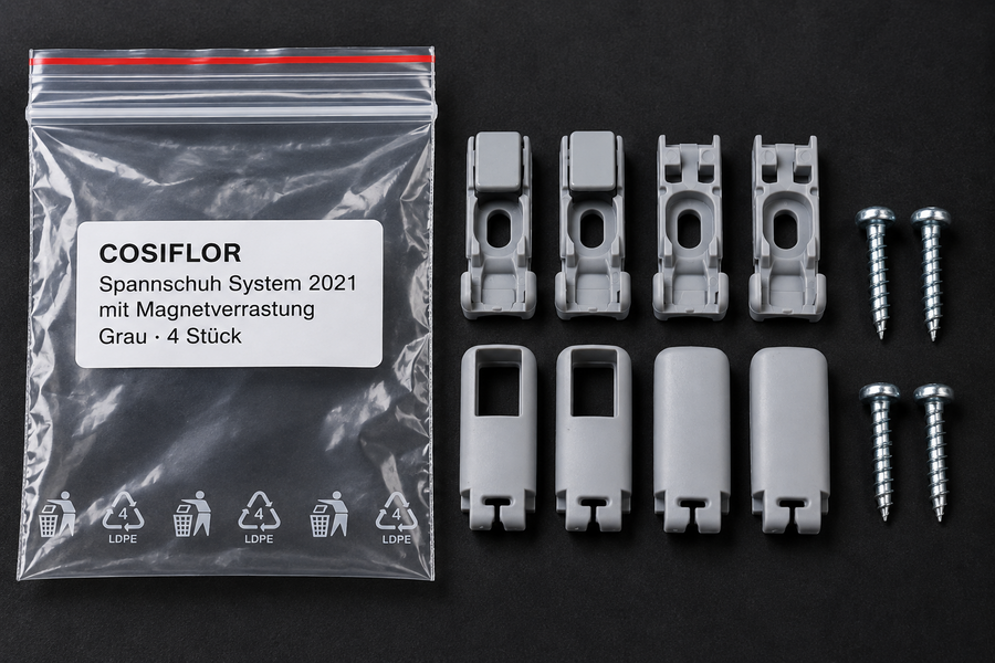 COSIFLOR Spannschuhe System 2021 mit Magnetverrastung – Grau – 4 Stück