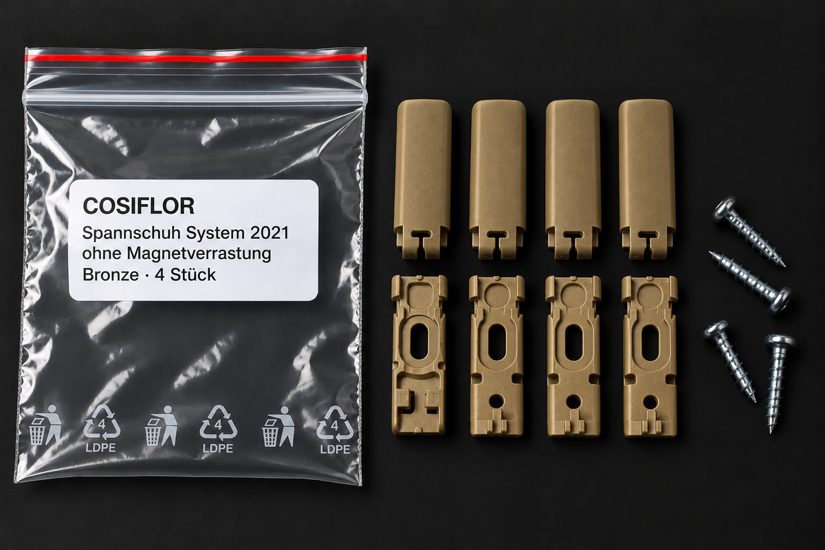 COSIFLOR Spannschuhe System 2021 ohne Magnetverrastung – Bronze – 4 Stück