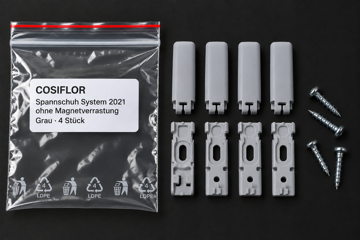 COSIFLOR Spannschuhe System 2021 ohne Magnetverrastung – Grau – 4 Stück